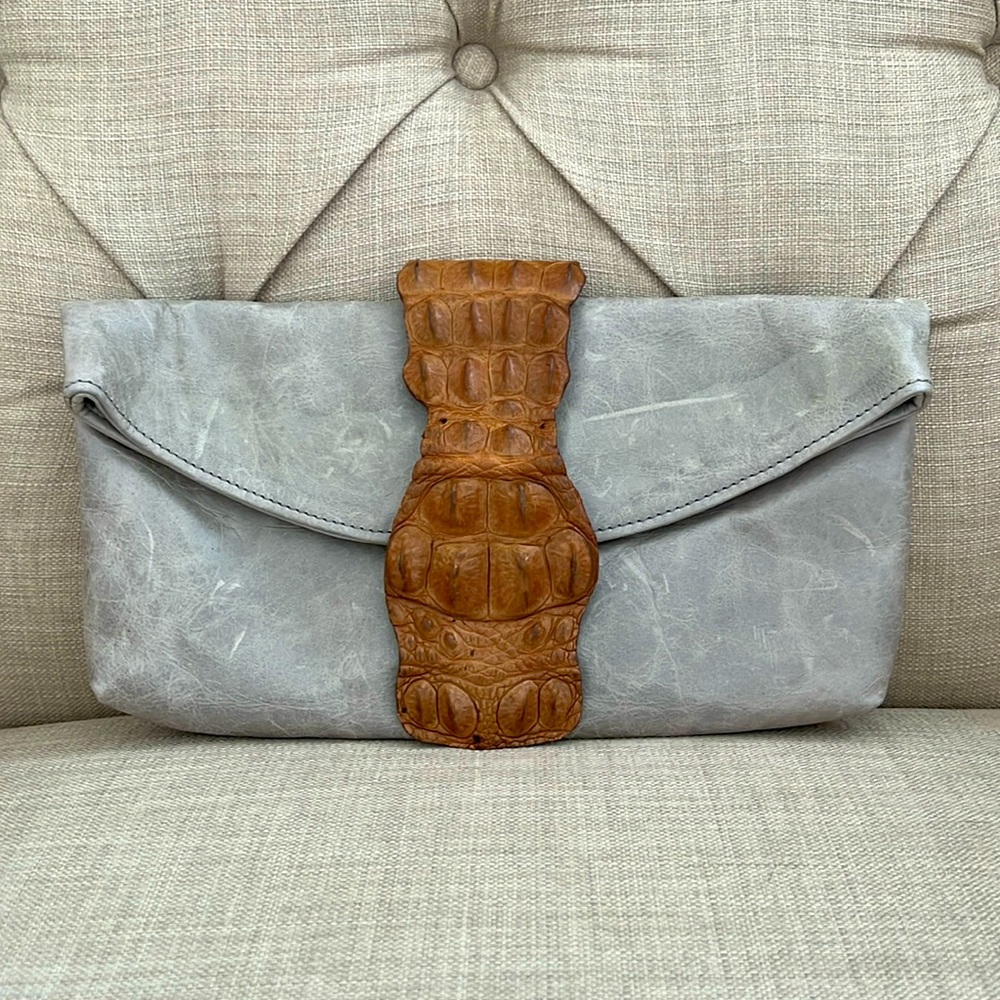 MooMoo Designs leather clutch